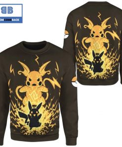 evolve pikachu within raichu pokemon anime christmas 3d sweatshirt 2 buhSY