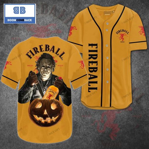Fireball Cinnamon Whisky Horror Halloween Baseball Jersey