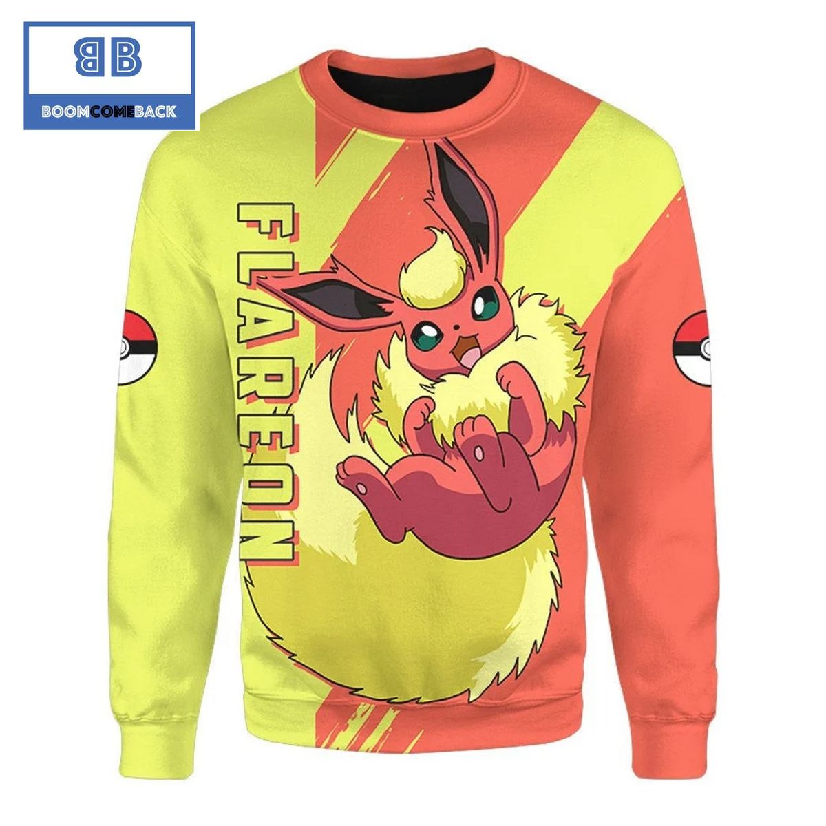 Flareon Pokemon Anime Christmas 3D Sweatshirt