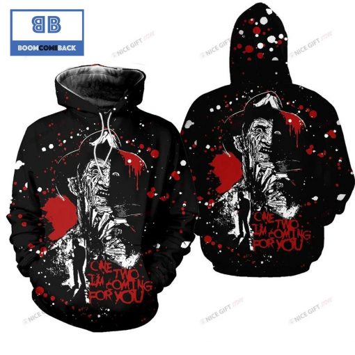 Freddy Krueger One Two I’m Coming For You Halloween 3D Hoodie