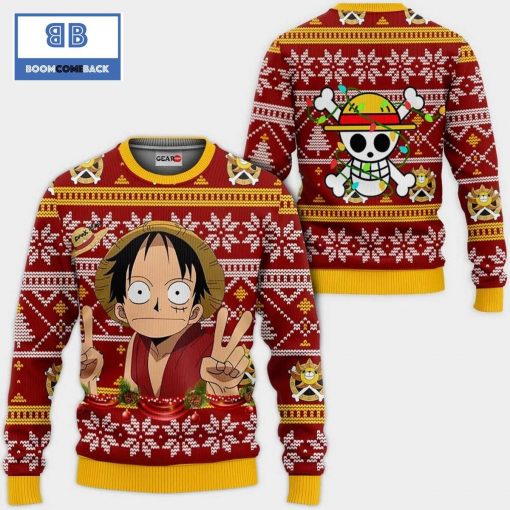 Funny Luffy One Piece Anime Christmas 3D Sweater