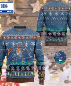 garchomp pokemon anime custom imitation knitted ugly christmas sweater 2 Yip5n