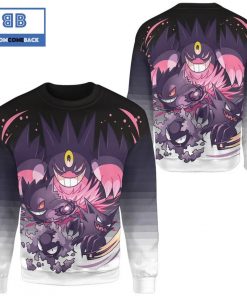 gengar evolution pokemon anime christmas 3d sweatshirt 2 fyYA2