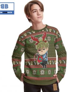 genos one punch man anime christmas custom knitted 3d sweater 2 QHo43