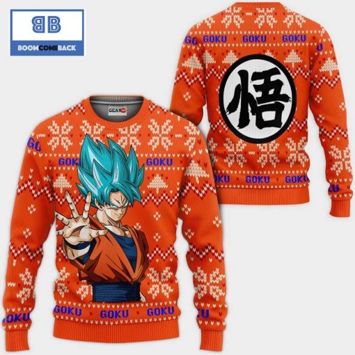 Goku Super Saiyan Blue Dragon Ball Anime Christmas 3D Sweater