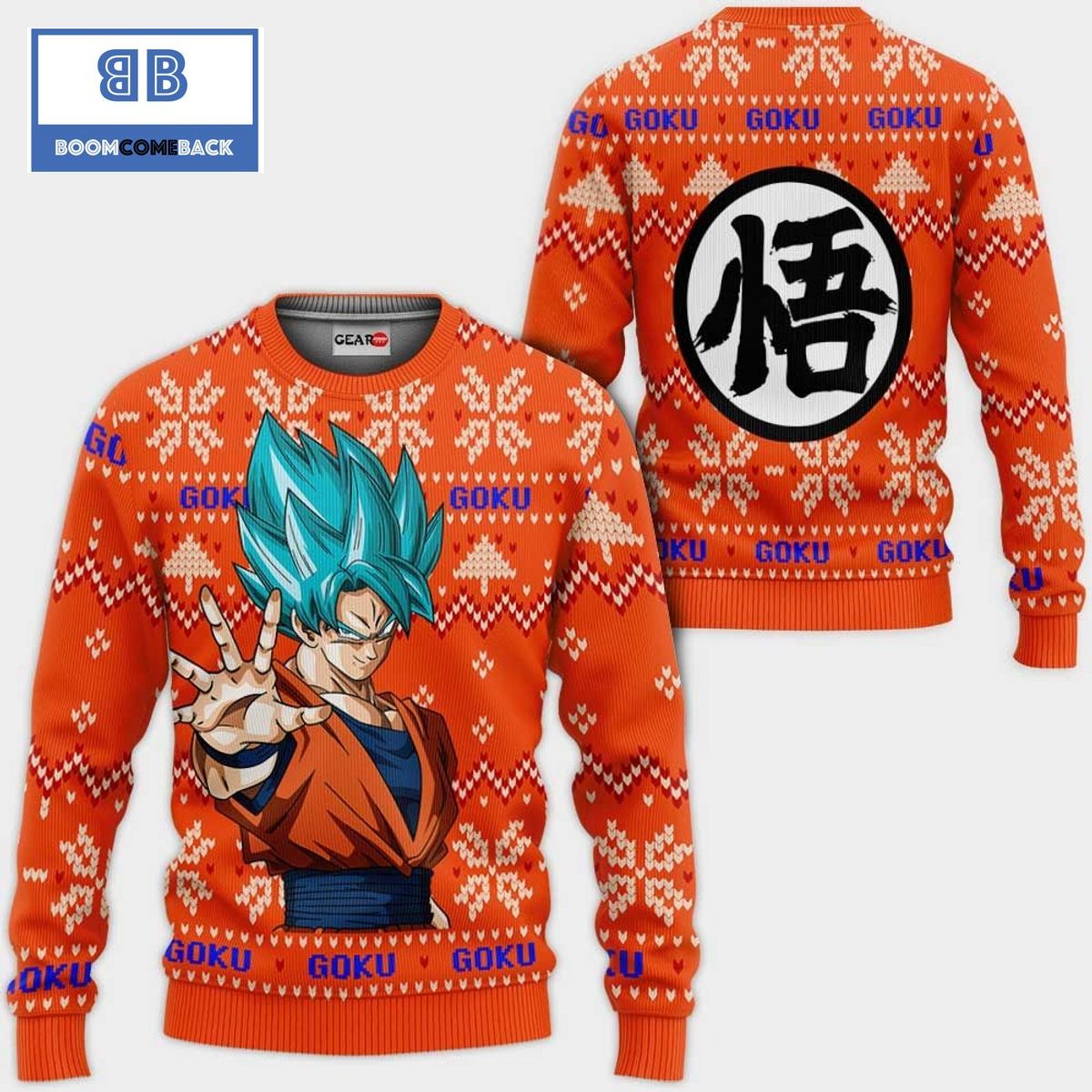 Goku Super Saiyan Blue Dragon Ball Anime Christmas 3D Sweater