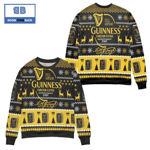 Guinness Beer Foreign Extra Stout Christmas 3D Sweater