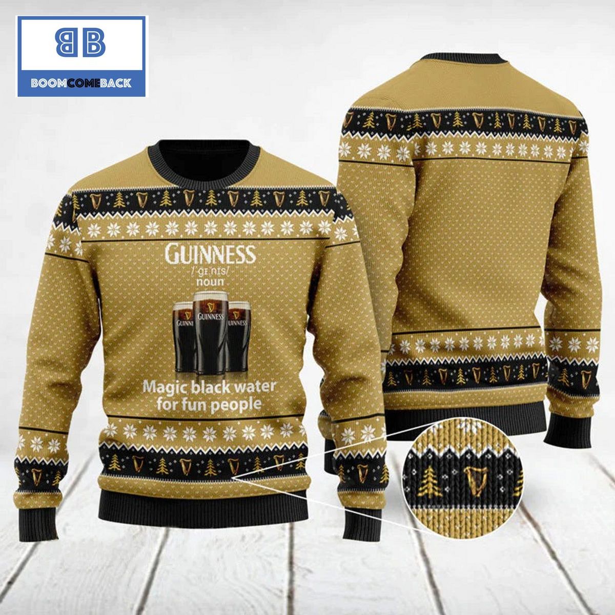 Guinness Beer Magic Black Water Christmas 3D Sweater