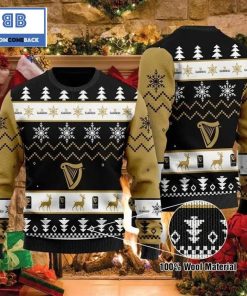 guinness beer snowflake and pine pattern christmas 3d sweater 2 7c3v6