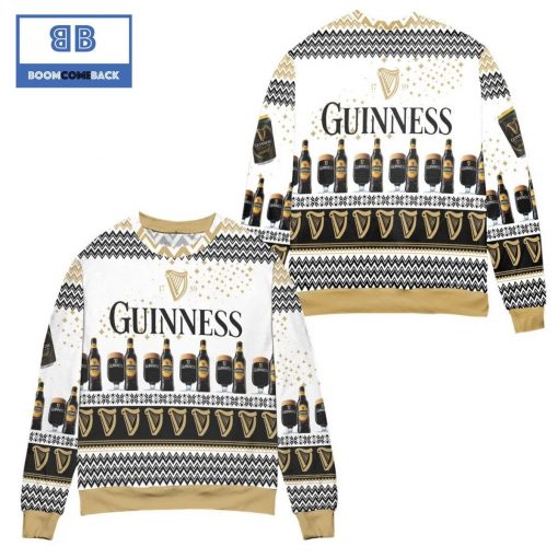 Guinness Beer Sparkle Star Christmas 3D Sweater