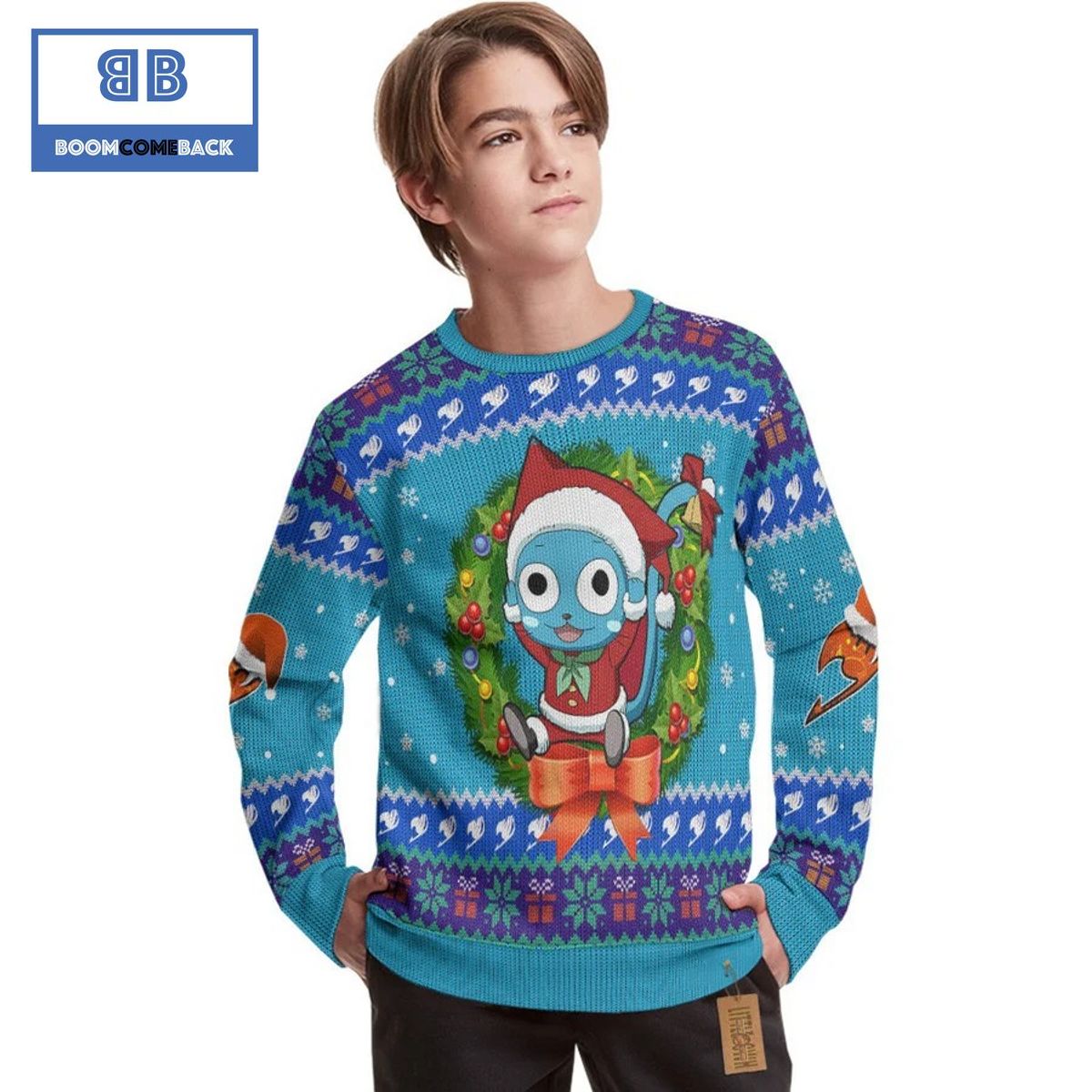 Happy Fairy Tails Anime Christmas Custom Knitted 3D Sweater