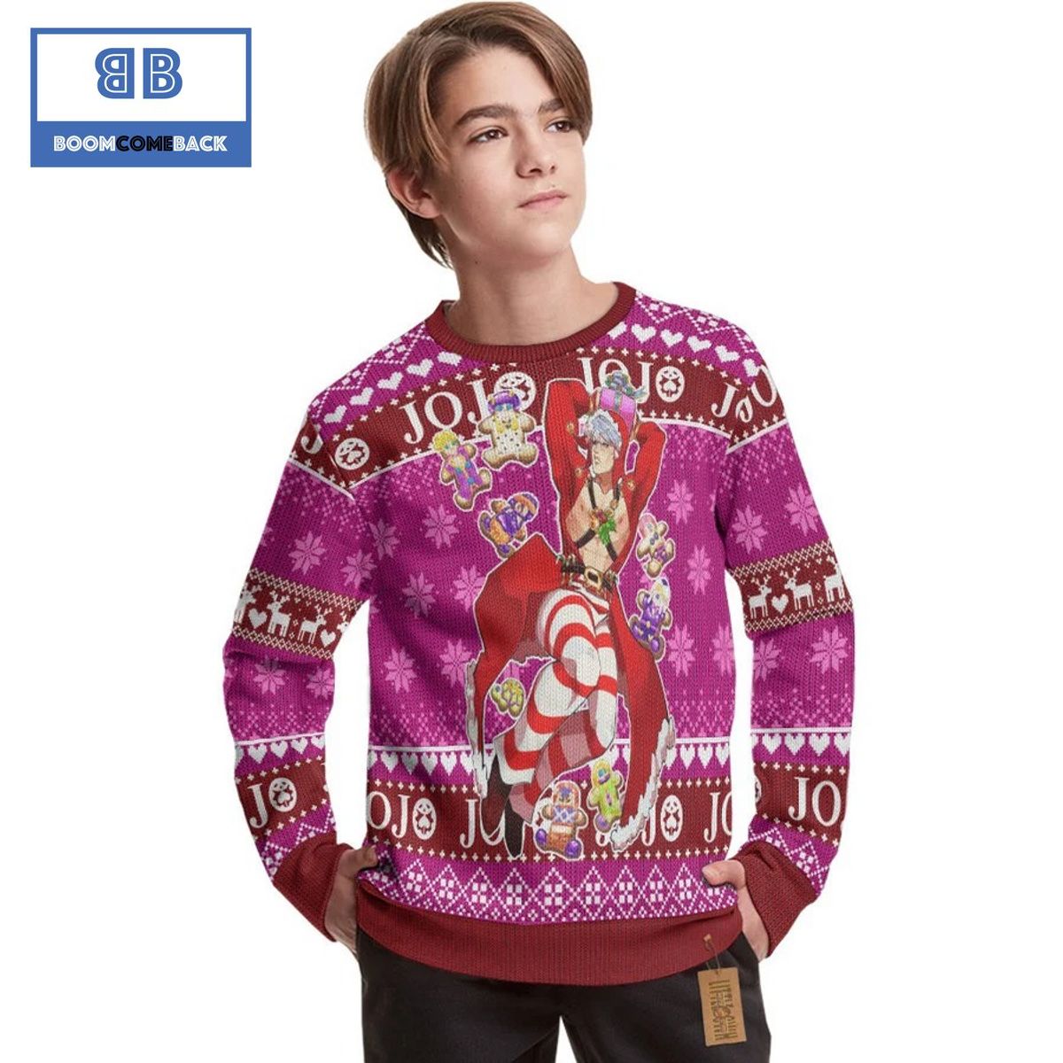 Jonathan Joestar JoJo Bizarre Adventure Anime Christmas Custom Knitted 3D Sweater
