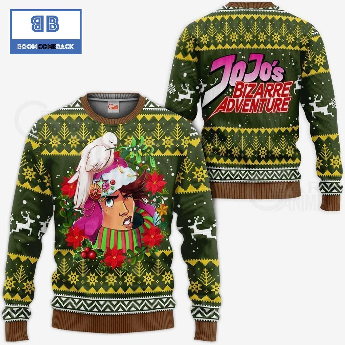 Joseph Joestar Satan Claus JoJo's Bizarre Adventure Anime Ugly Christmas Sweater