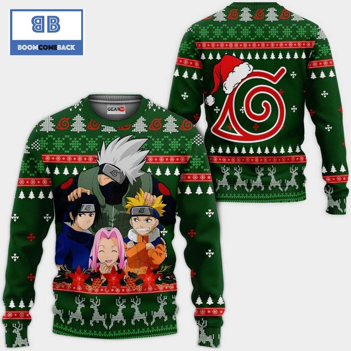 Kakashi Team 7 Naruto Anime Christmas 3D Sweater