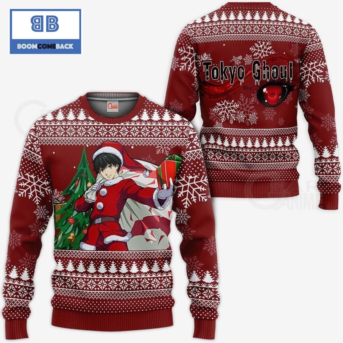 Ken Kaneki Santa Tokyo Ghoul Anime Ugly Christmas Sweater