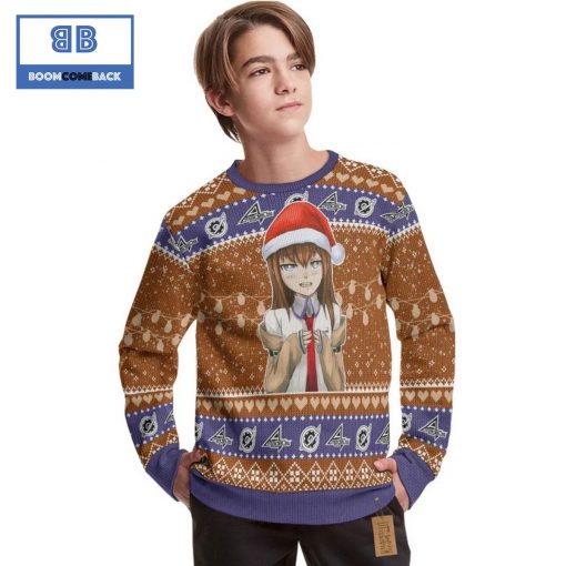 Kurisu Makise Steins Gate Anime Christmas Custom Knitted 3D Sweater