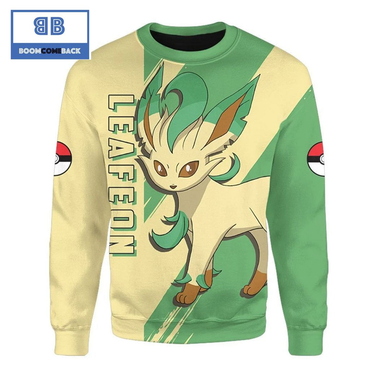 Leafeon Pokemon Anime Christmas 3D Sweatshirt