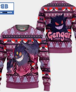 mega gengar pokemon anime ugly christmas sweater 2 4NYiu