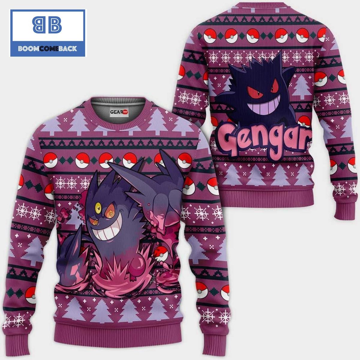 Mega Gengar Pokemon Anime Ugly Christmas Sweater