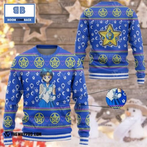 Mercury Sailor Moon Anime Custom Imitation Knitted Christmas 3d Sweater