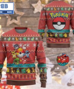 mighty morphin go go poke ranger pokemon anime custom imitation knitted ugly christmas sweater 2 NF5T9