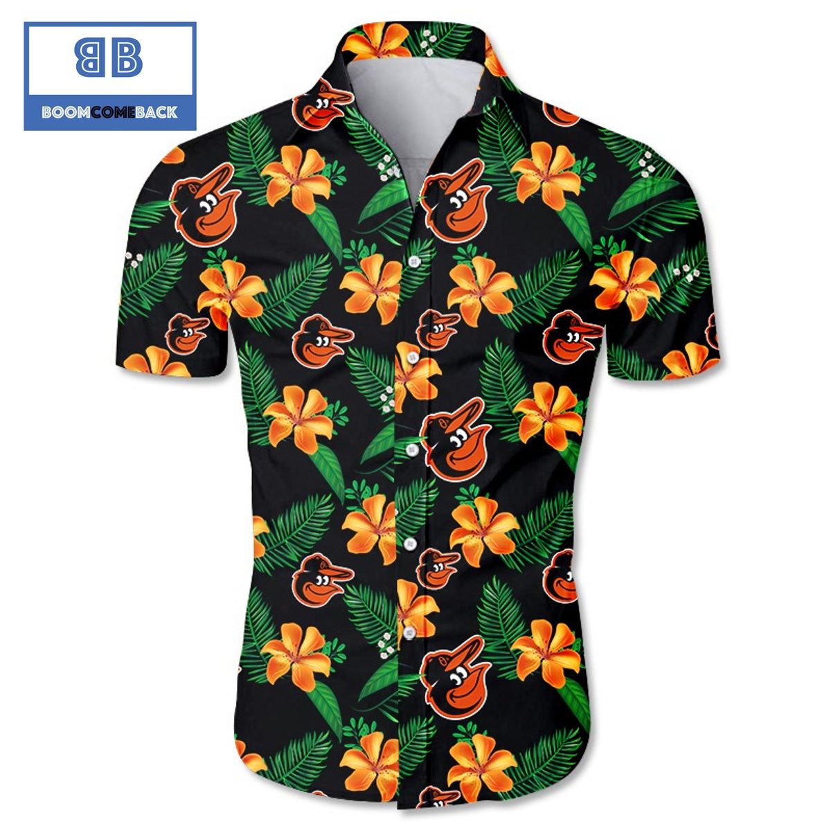 MLB Baltimore Orioles Tropical Flower Hawaiian Shirt