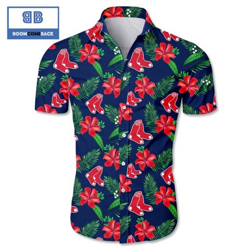 MLB Boston Red Sox Tropical Flower Hawaiian Shirt