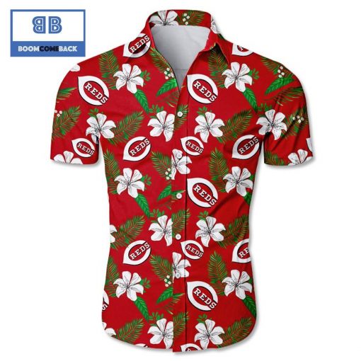MLB Cincinnati Reds Tropical Flower Hawaiian Shirt