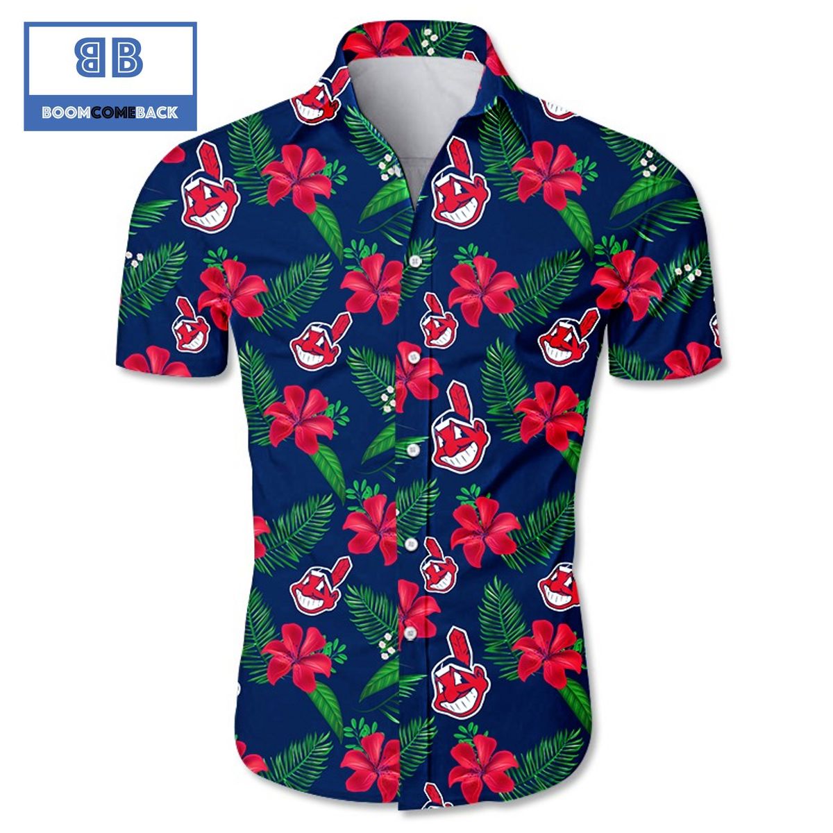 MLB Cleveland Indians Tropical Flower Hawaiian Shirt