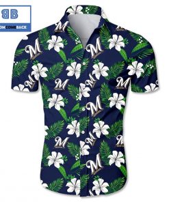 mlb milwaukee brewers tropical flower hawaiian shirt 3 QrsGs