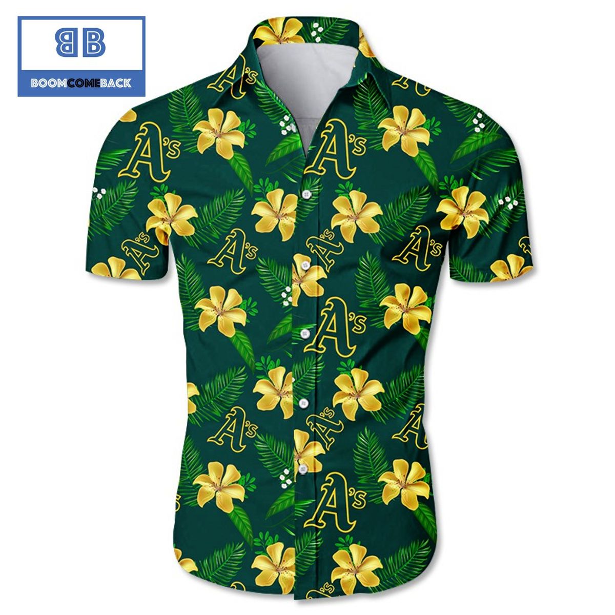 MLB Oakland Athletics Tropical Flower Hawaiian Shirt