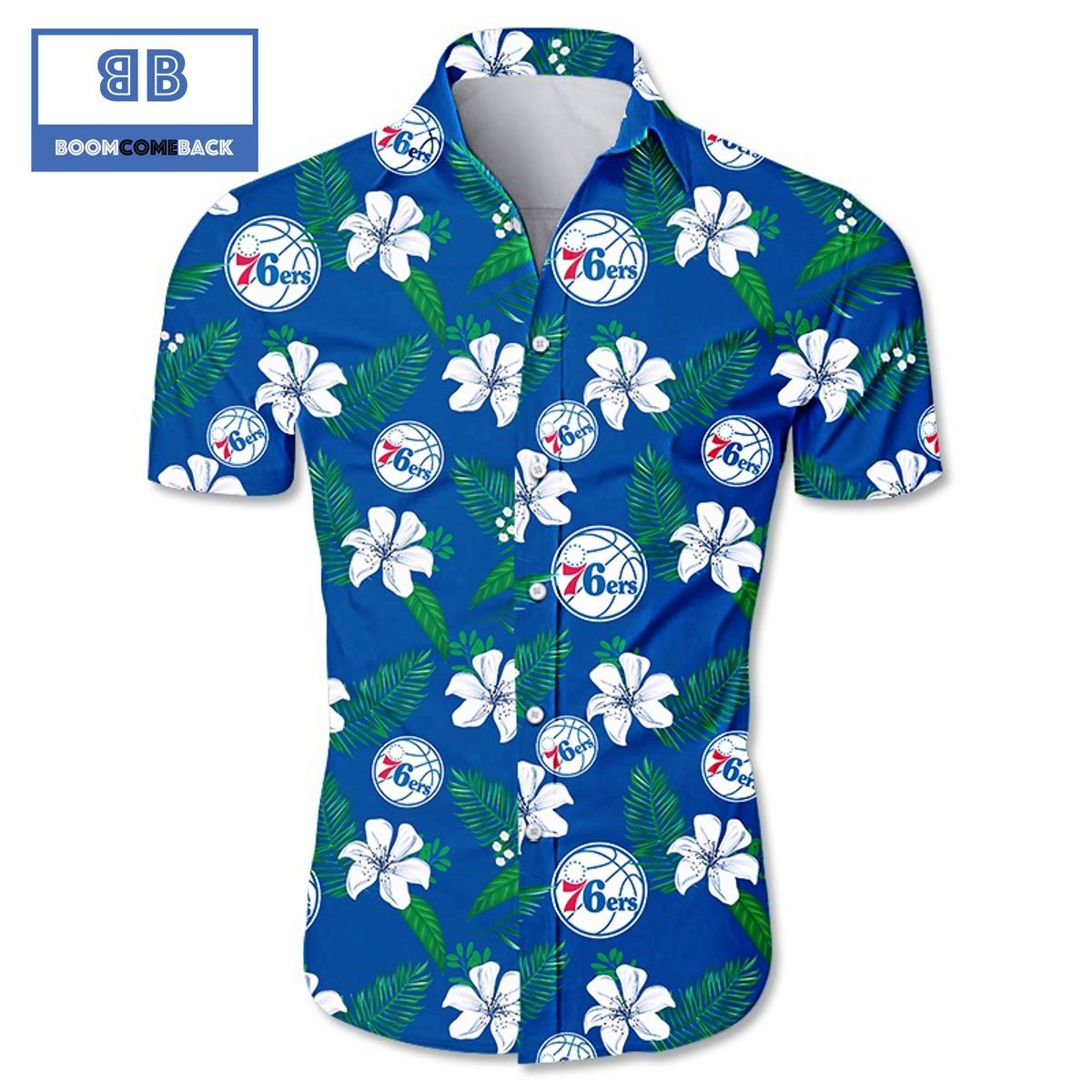 MLB Philadelphia 76ers Tropical Flower Hawaiian Shirt
