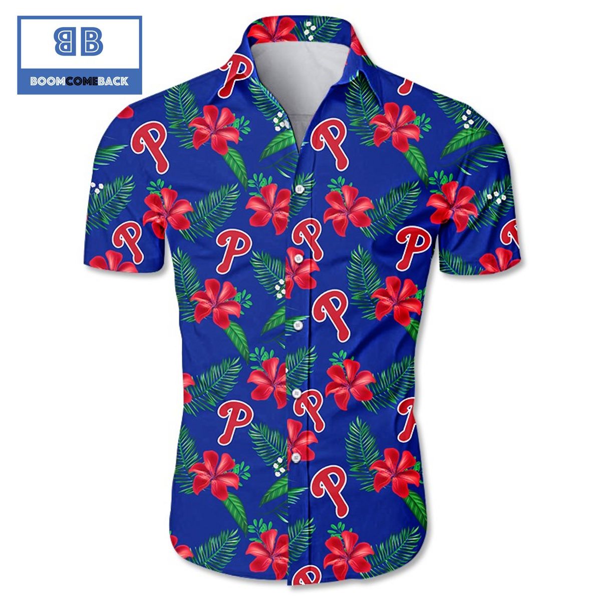 MLB Philadelphia Phillies Tropical Flower Hawaiian Shirt