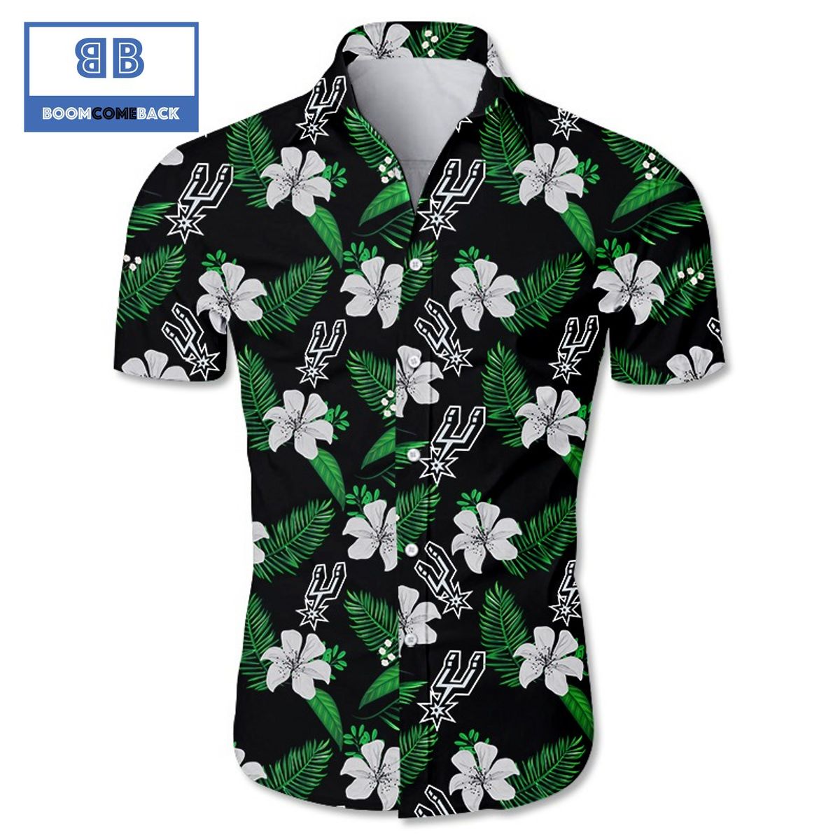 MLB San Antonio Spurs Tropical Flower Hawaiian Shirt