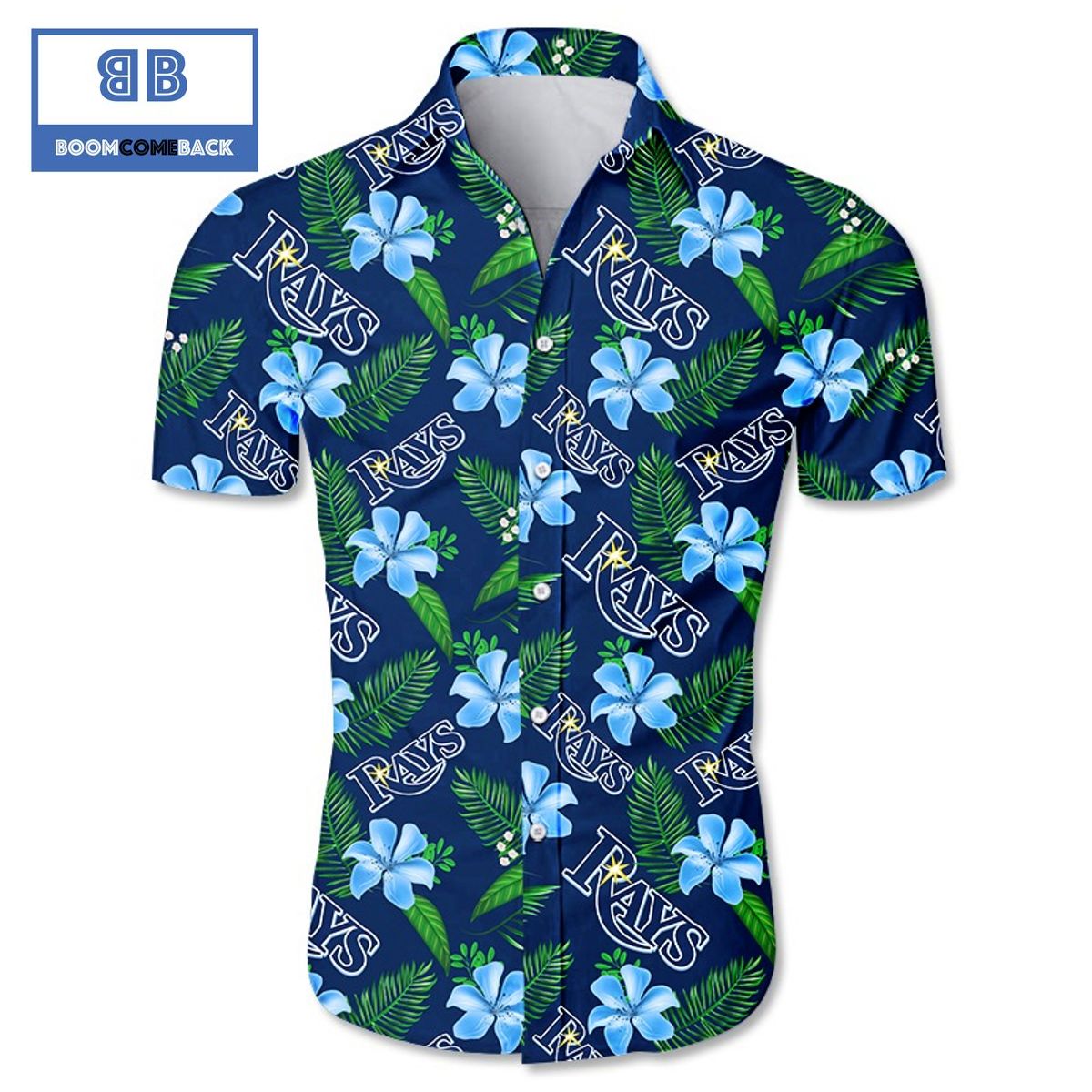 MLB Tampa Bay Rays Tropical Flower Hawaiian Shirt