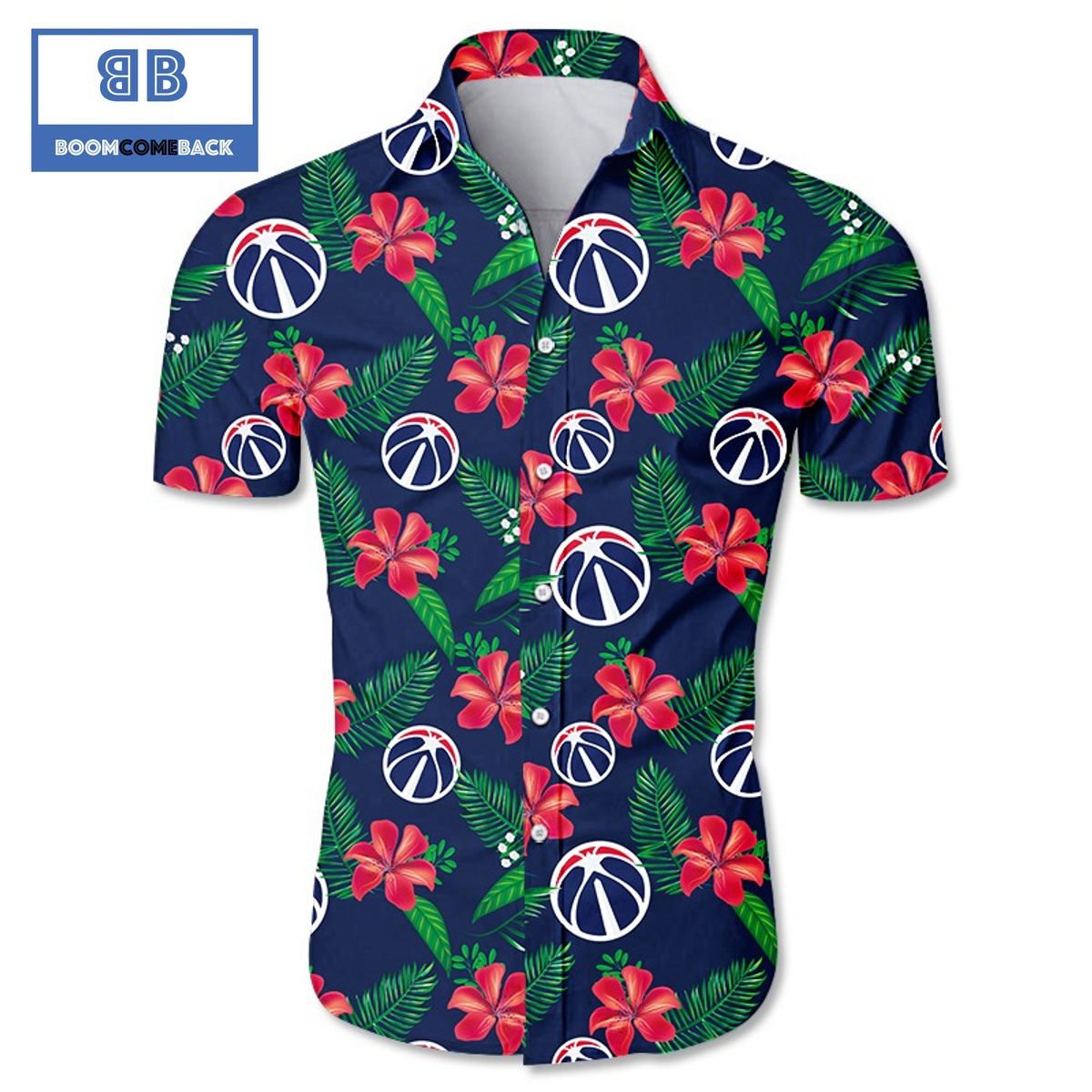 MLB Washington Wizards Tropical Flower Hawaiian Shirt