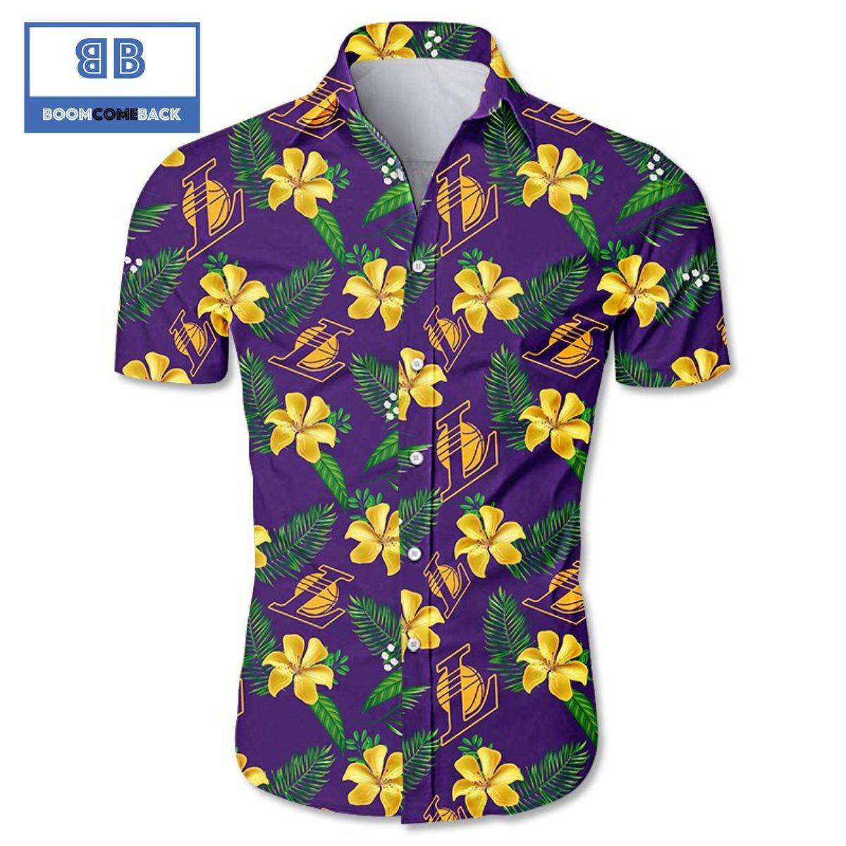 NBA Los Angeles Lakers Tropical Flower Hawaiian Shirt