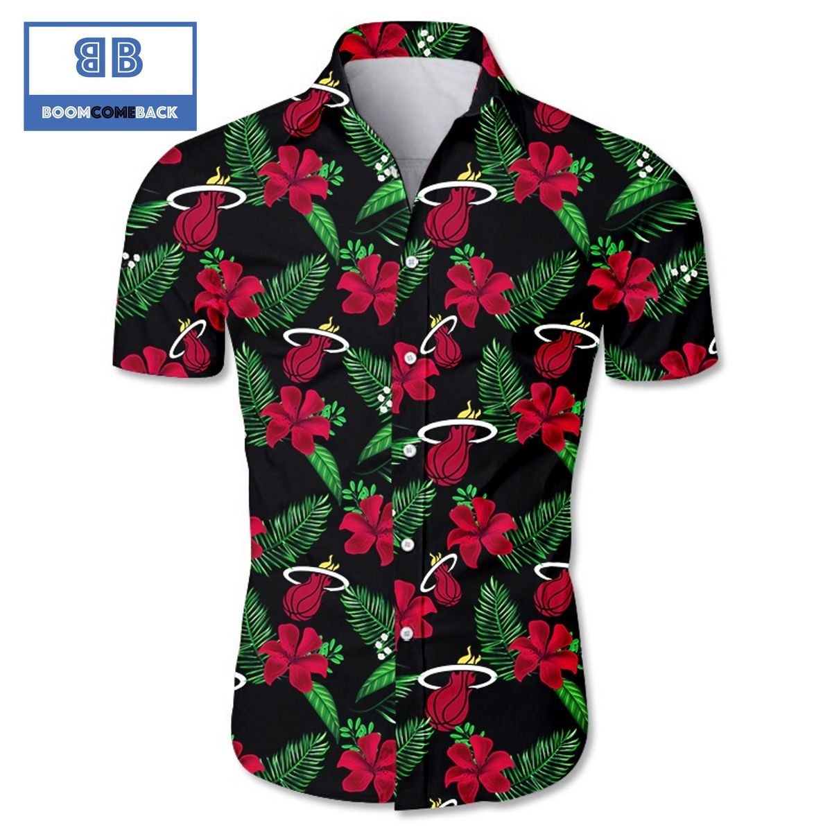 NBA Miami Heat Tropical Flower Hawaiian Shirt