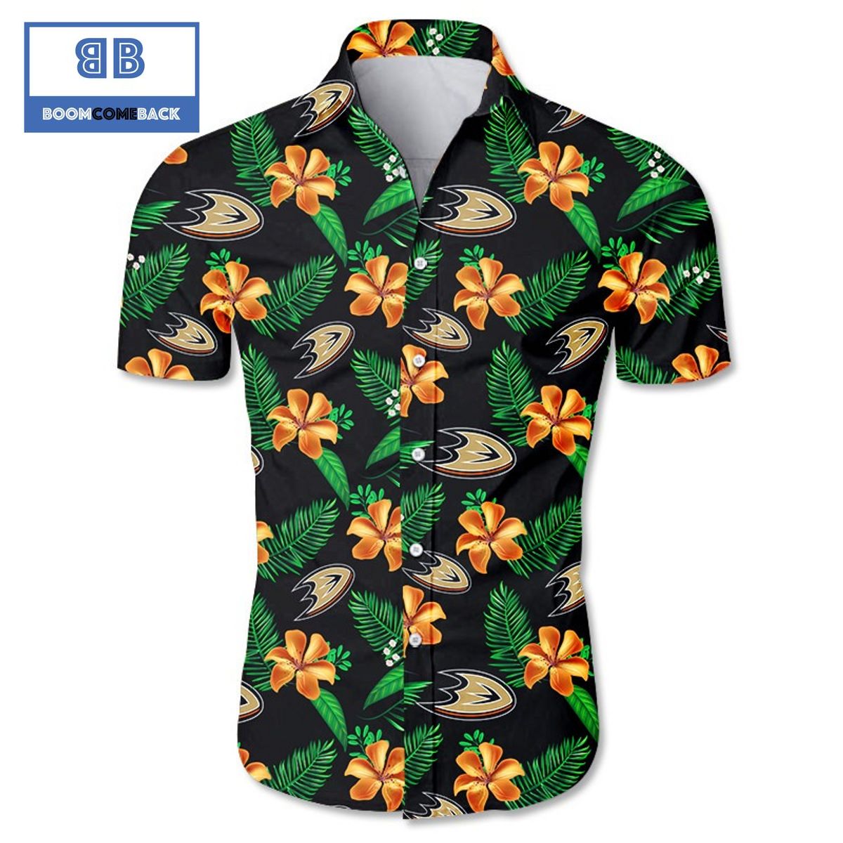 NHL Anaheim Ducks Tropical Flower Hawaiian Shirt