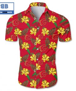 nhl calgary flames tropical flower hawaiian shirt 4 P56oJ