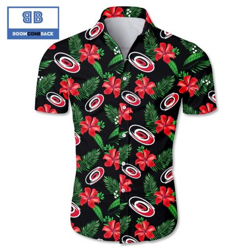 NHL Carolina Hurricanes Tropical Flower Hawaiian Shirt