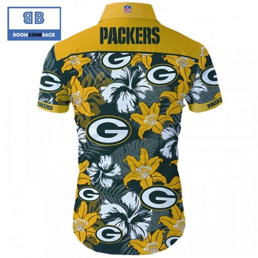 NHL Green Bay Packers Tropical Flower Hawaiian Shirt