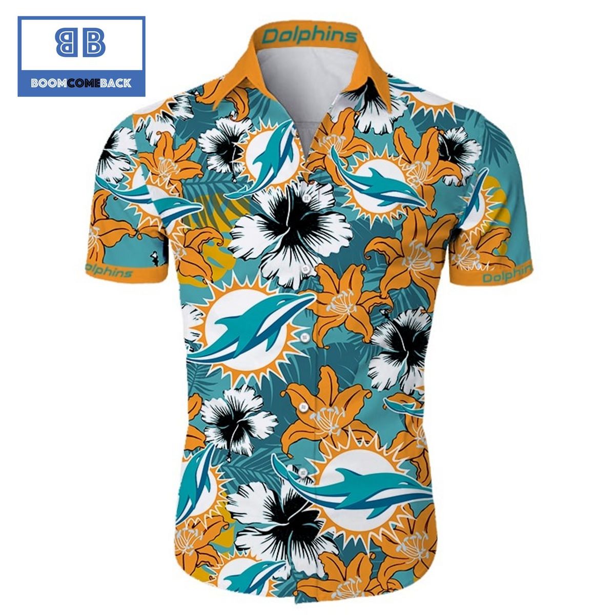 NHL Miami Dolphins Tropical Flower Hawaiian Shirt