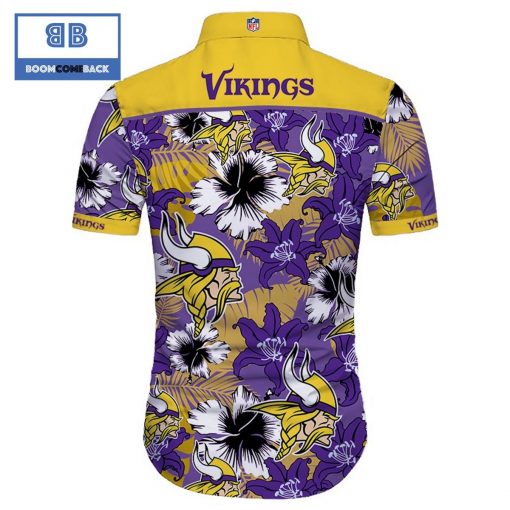NHL Minnesota Vikings Tropical Flower Hawaiian Shirt