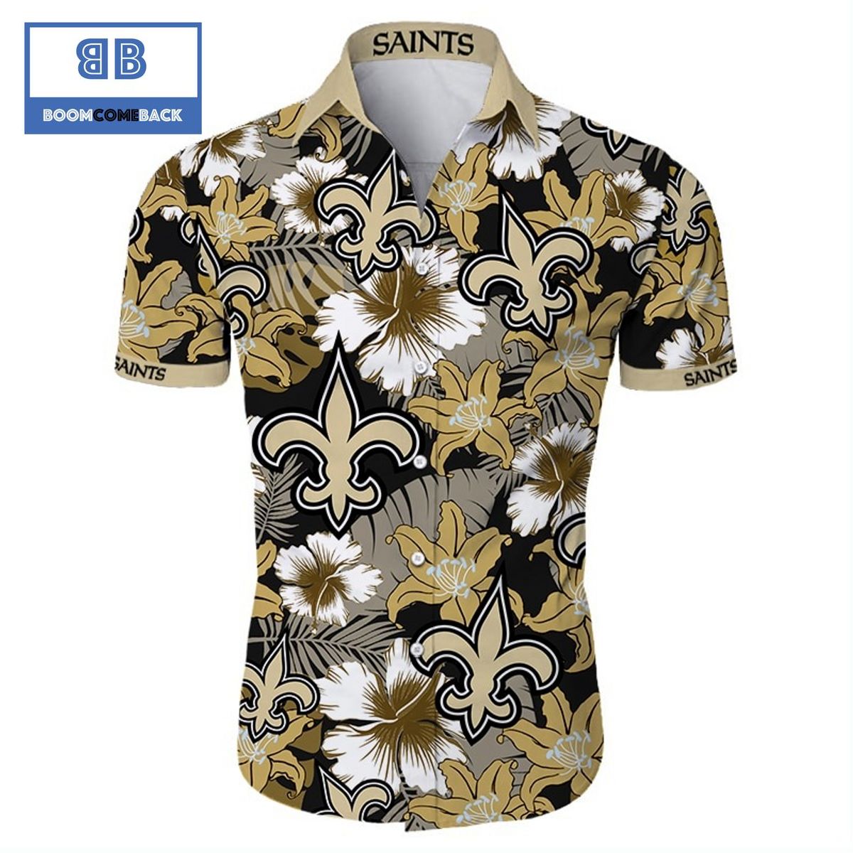 NHL New Orleans Saints Tropical Flower Hawaiian Shirt