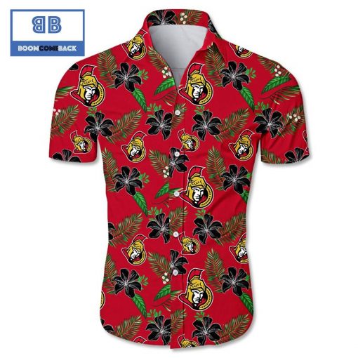 NHL Ottawa Senators Tropical Flower Hawaiian Shirt