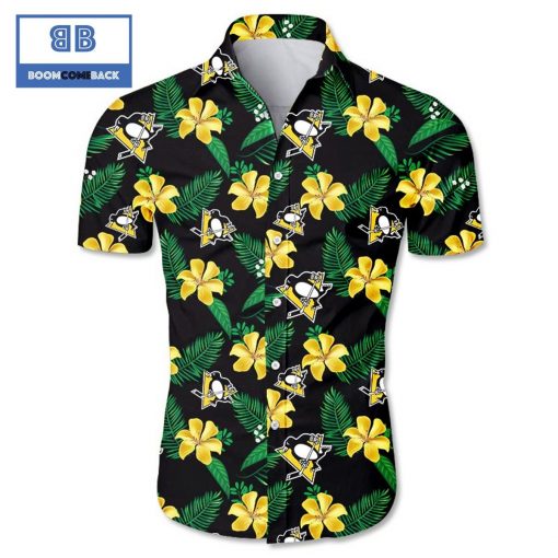 NHL Pittsburgh Penguins Tropical Flower Hawaiian Shirt