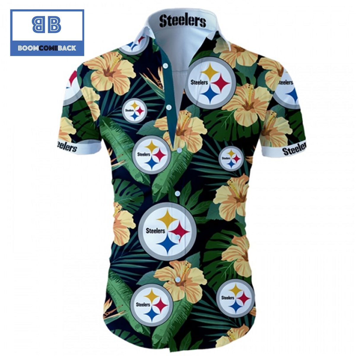 NHL Pittsburgh Steelers Tropical Flower Hawaiian Shirt