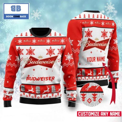 Personalized Budweiser Beer Christmas 3D Sweater