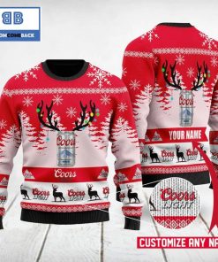 personalized deer coors light reinbeer christmas 3d sweater 3 e21FE
